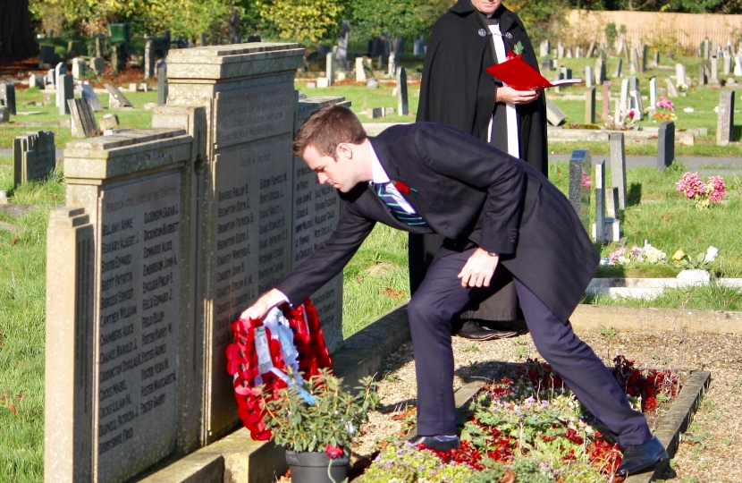 placing wreath