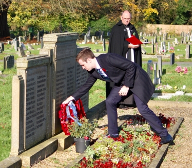 placing wreath